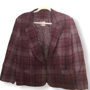 Vintage Pendleton plaid wool blazer purple size 40